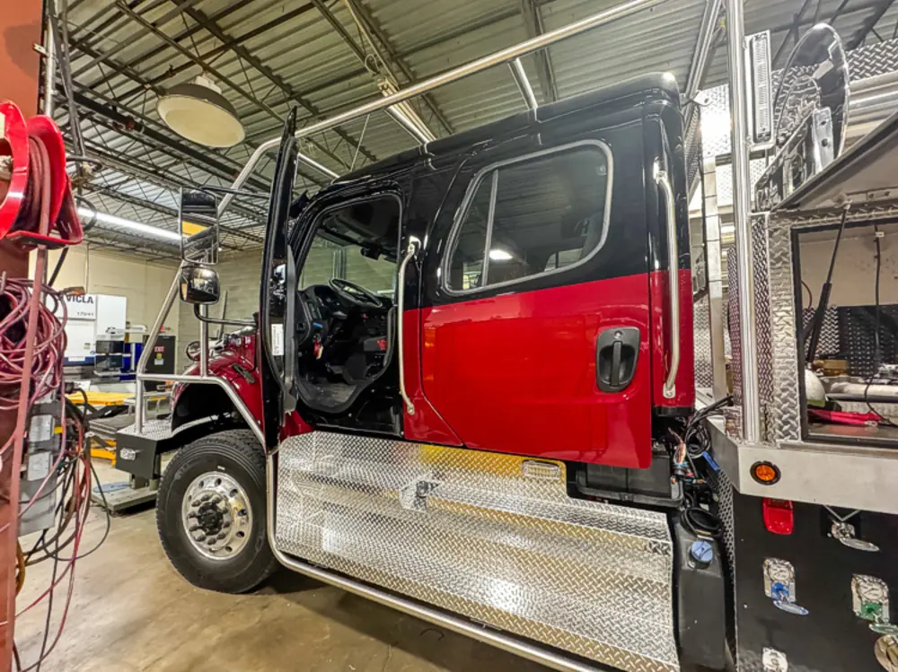 Open compartment interior during fabrication, photo 24 of 303.